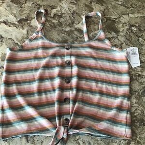 American Eagle Striped Button down tank